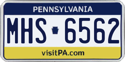 PA license plate MHS6562