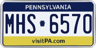 PA license plate MHS6570
