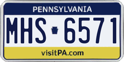 PA license plate MHS6571