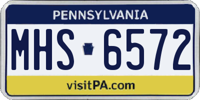 PA license plate MHS6572