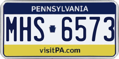 PA license plate MHS6573