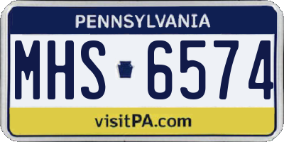 PA license plate MHS6574