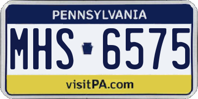 PA license plate MHS6575