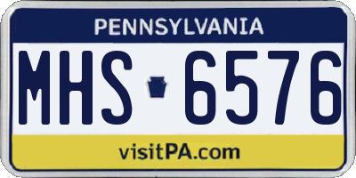 PA license plate MHS6576