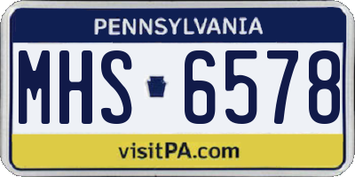 PA license plate MHS6578