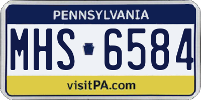 PA license plate MHS6584