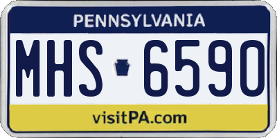 PA license plate MHS6590