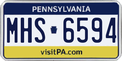 PA license plate MHS6594