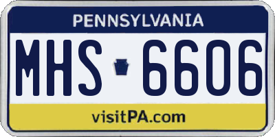PA license plate MHS6606
