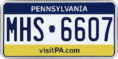 PA license plate MHS6607