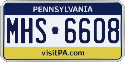 PA license plate MHS6608