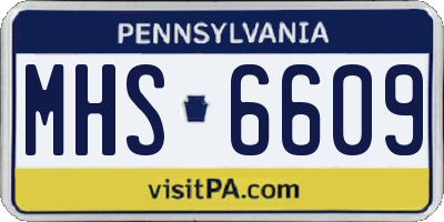 PA license plate MHS6609