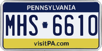 PA license plate MHS6610