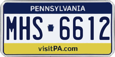 PA license plate MHS6612