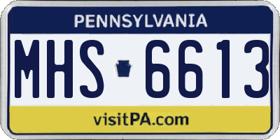 PA license plate MHS6613