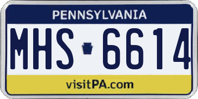 PA license plate MHS6614
