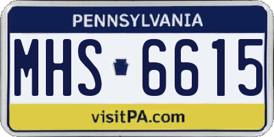 PA license plate MHS6615