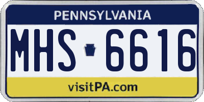 PA license plate MHS6616