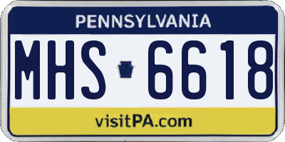 PA license plate MHS6618