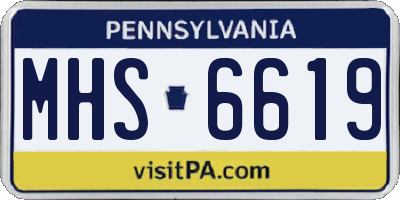 PA license plate MHS6619