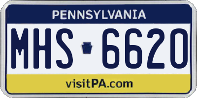 PA license plate MHS6620