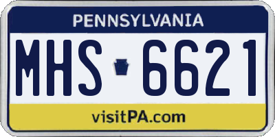 PA license plate MHS6621