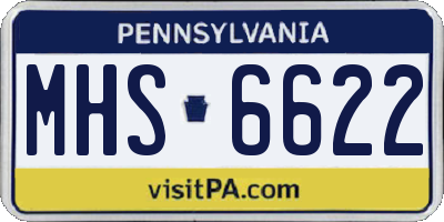 PA license plate MHS6622