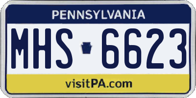 PA license plate MHS6623