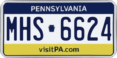 PA license plate MHS6624