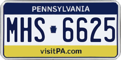 PA license plate MHS6625