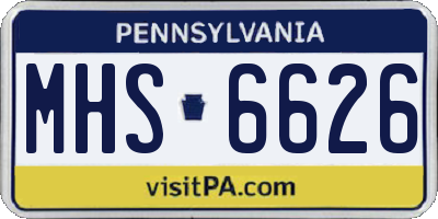 PA license plate MHS6626