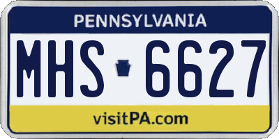 PA license plate MHS6627