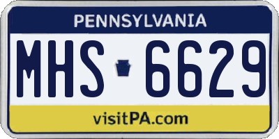 PA license plate MHS6629
