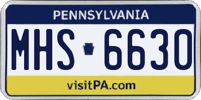 PA license plate MHS6630
