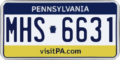 PA license plate MHS6631