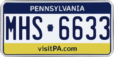 PA license plate MHS6633
