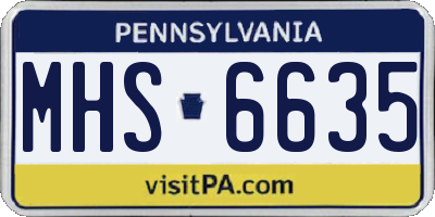PA license plate MHS6635