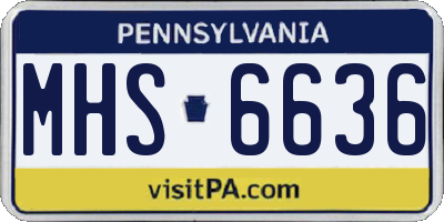 PA license plate MHS6636