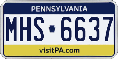 PA license plate MHS6637