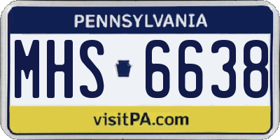 PA license plate MHS6638