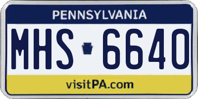 PA license plate MHS6640