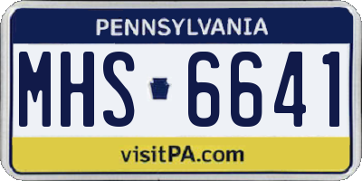 PA license plate MHS6641