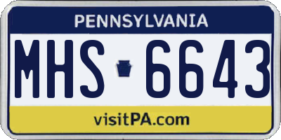 PA license plate MHS6643