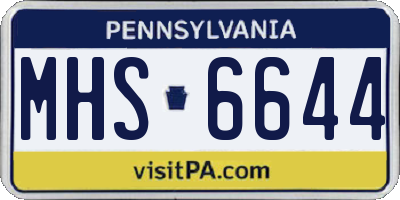 PA license plate MHS6644