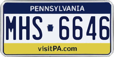 PA license plate MHS6646