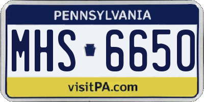 PA license plate MHS6650