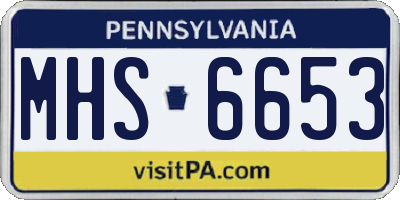 PA license plate MHS6653