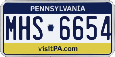 PA license plate MHS6654