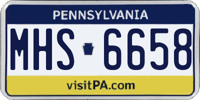 PA license plate MHS6658