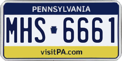PA license plate MHS6661